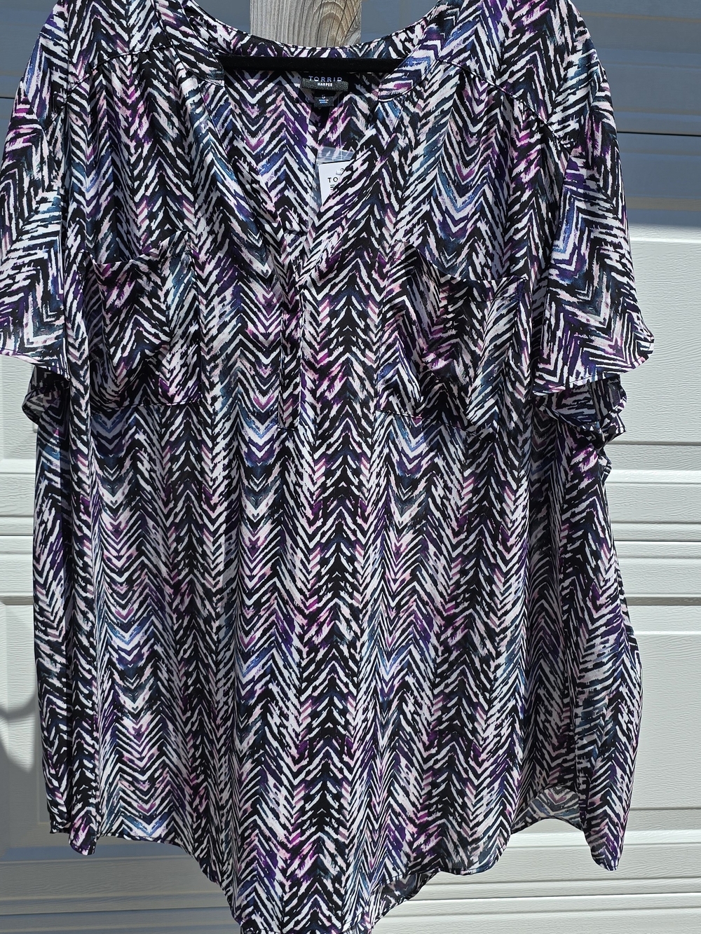torrid Chevron Blouse with Purple and Blue Highlights 5X